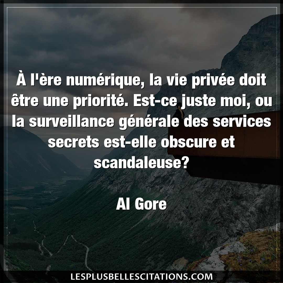 Citation Al Gore Doit A L Ere Numerique La Vie Privee Doit Et