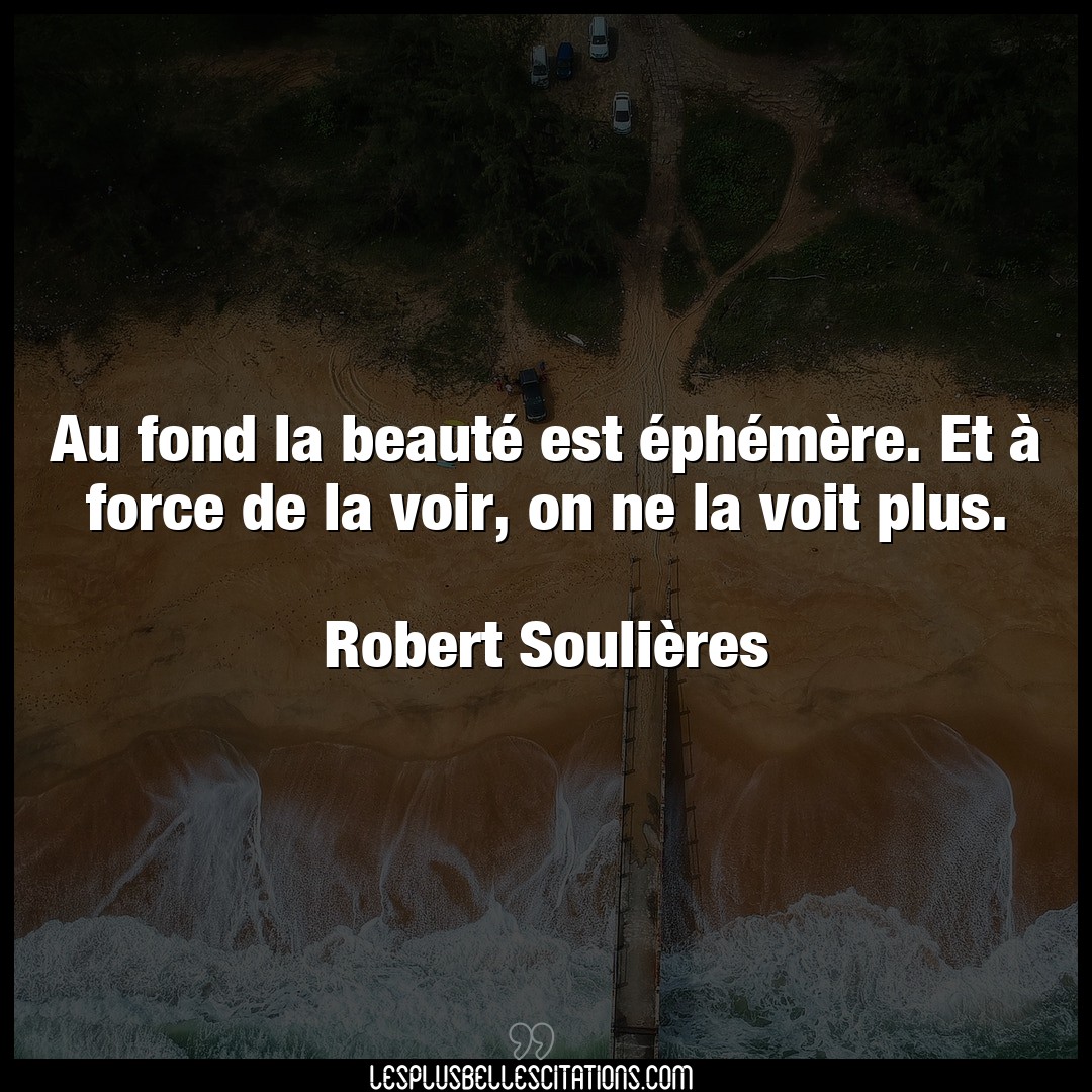 Citation Robert Soulieres Fond Au Fond La Beaute Est Ephemere Et A For