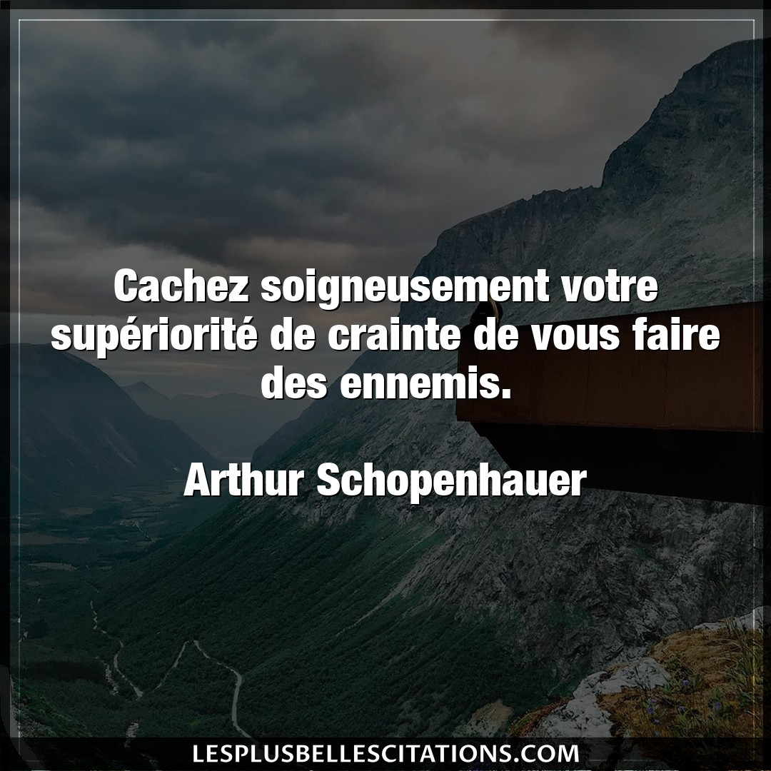 Citation Arthur Schopenhauer Crainte Cachez Soigneusement Votre Superiorite De C