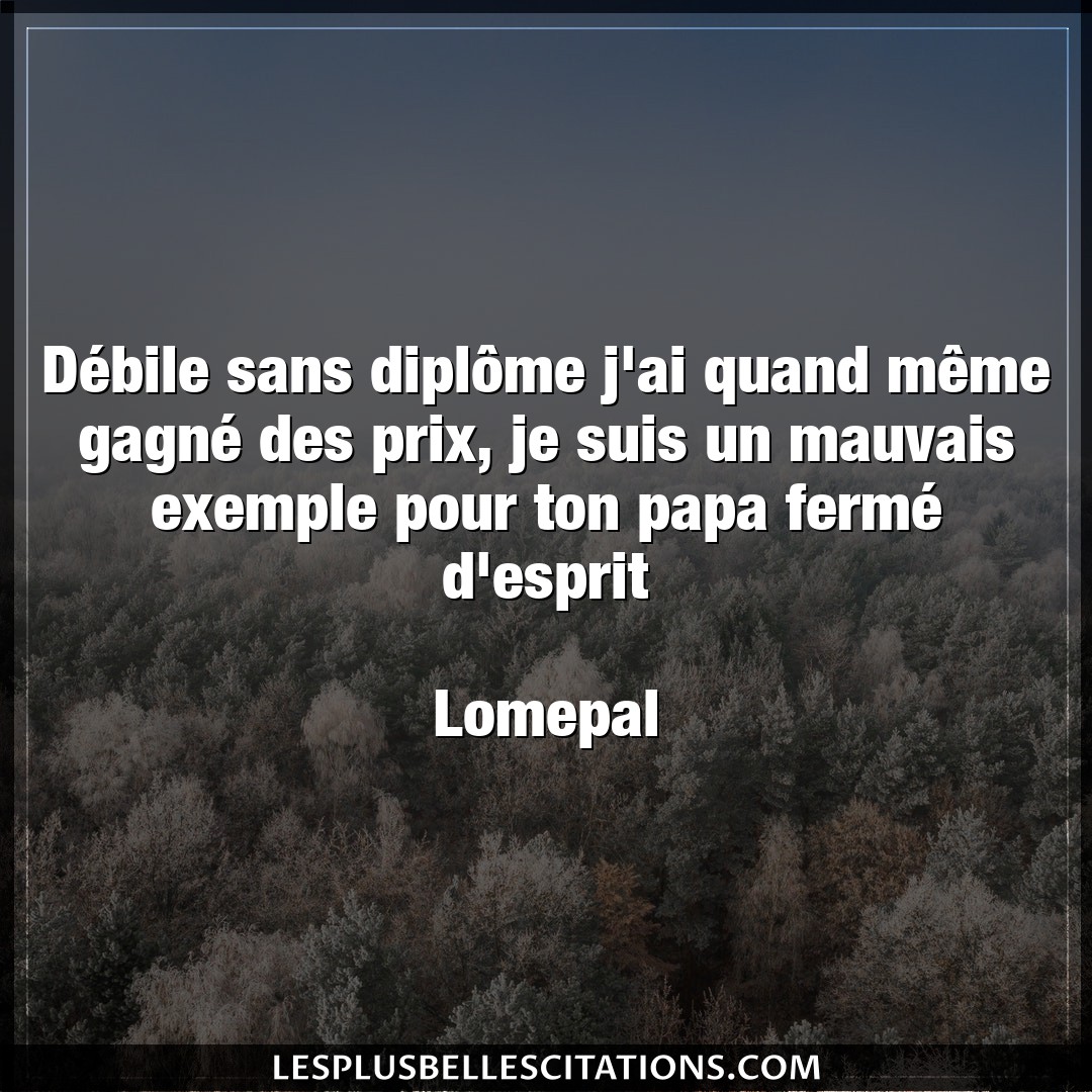 Citation Lomepal Diplome Debile Sans Diplome J Ai Quand Meme Gagne