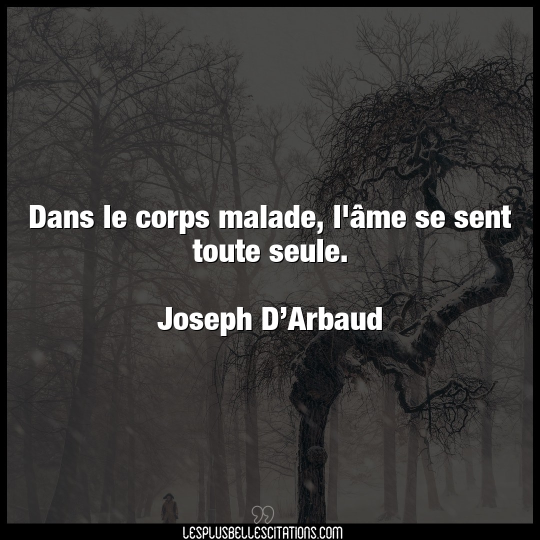 Citation Joseph D Arbaud Corps Dans Le Corps Malade L Ame Se Sent Toute Se