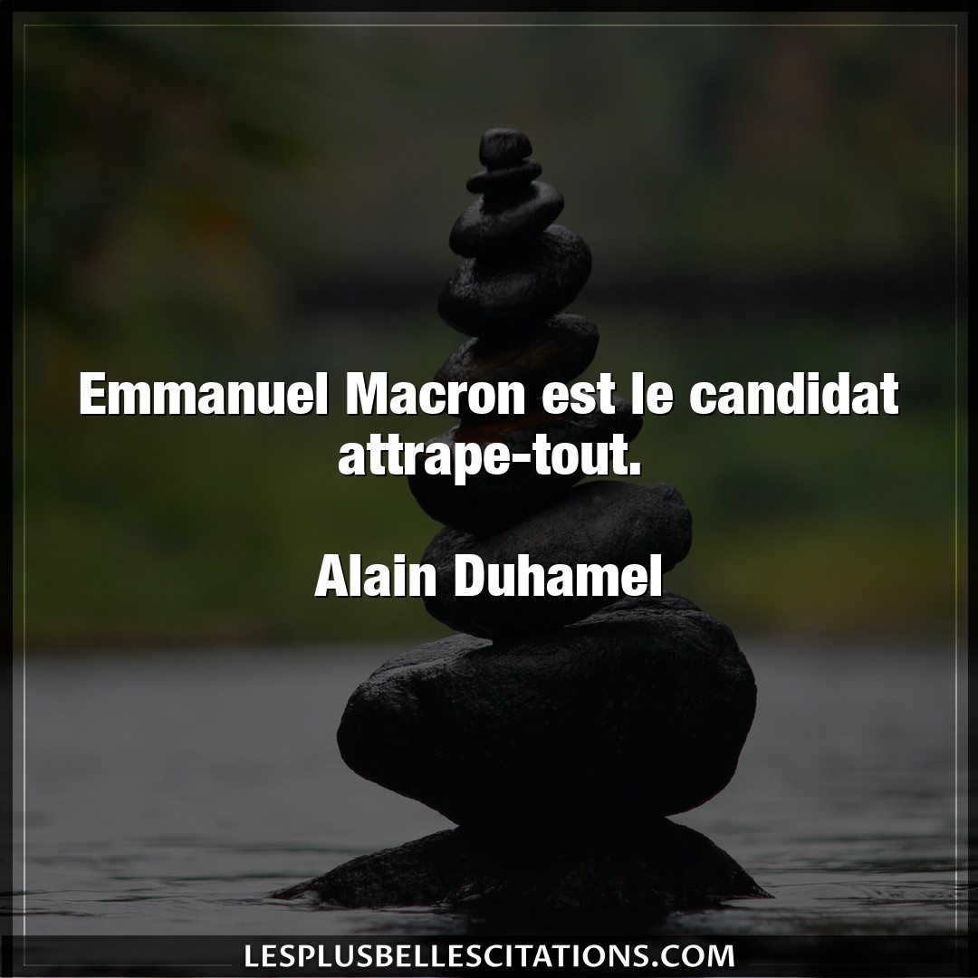Emmanuel Macron est le candidat attrape-tout.