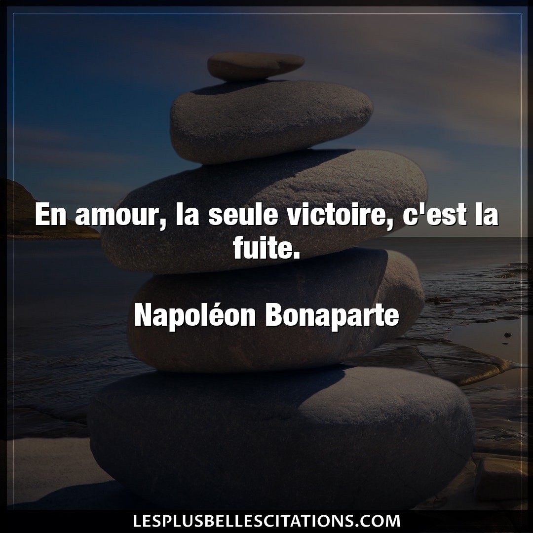 Citation Napoleon Bonaparte Amour En Amour La Seule Victoire C Est La Fuite