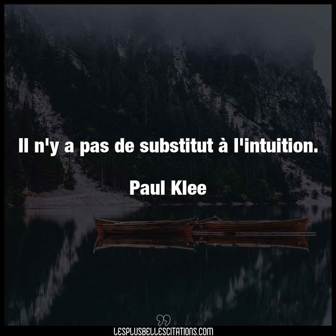 Il n’y a pas de substitut à l’intuition.