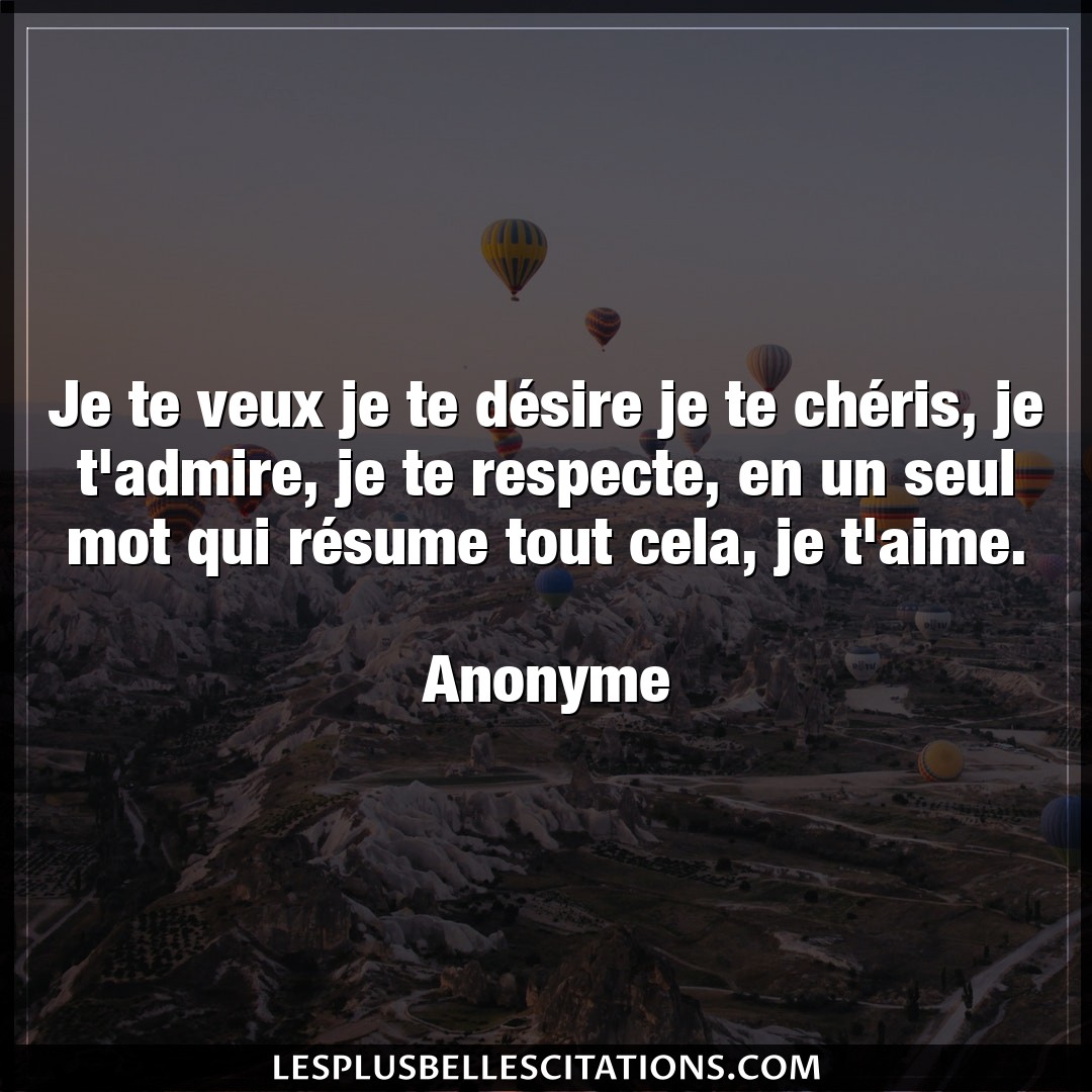 Citation Anonyme Aime Je Te Veux Je Te Desire Je Te Cheris Je T