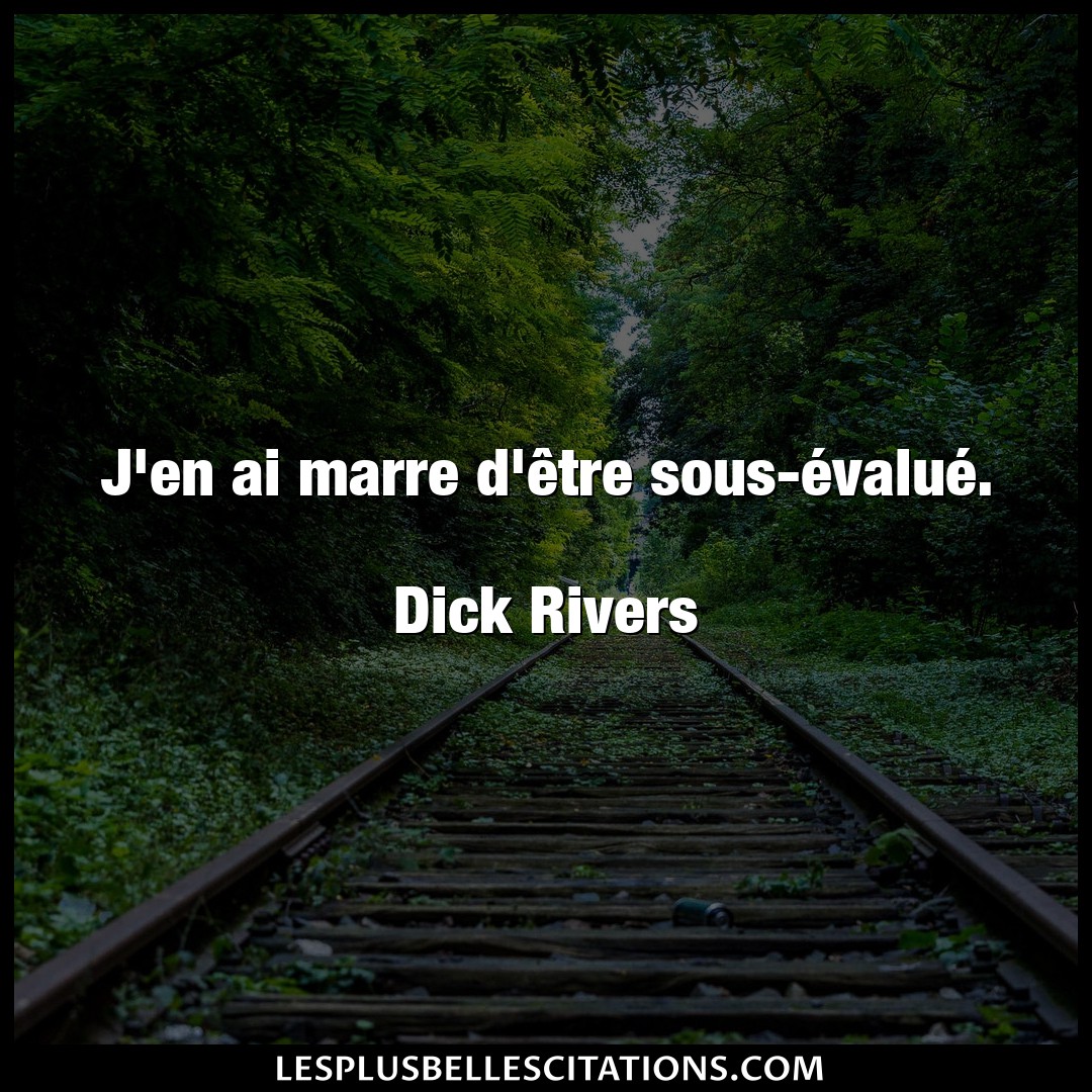 Citation Dick Rivers Citations J En Ai Marre D Etre Sous Evalue Dick