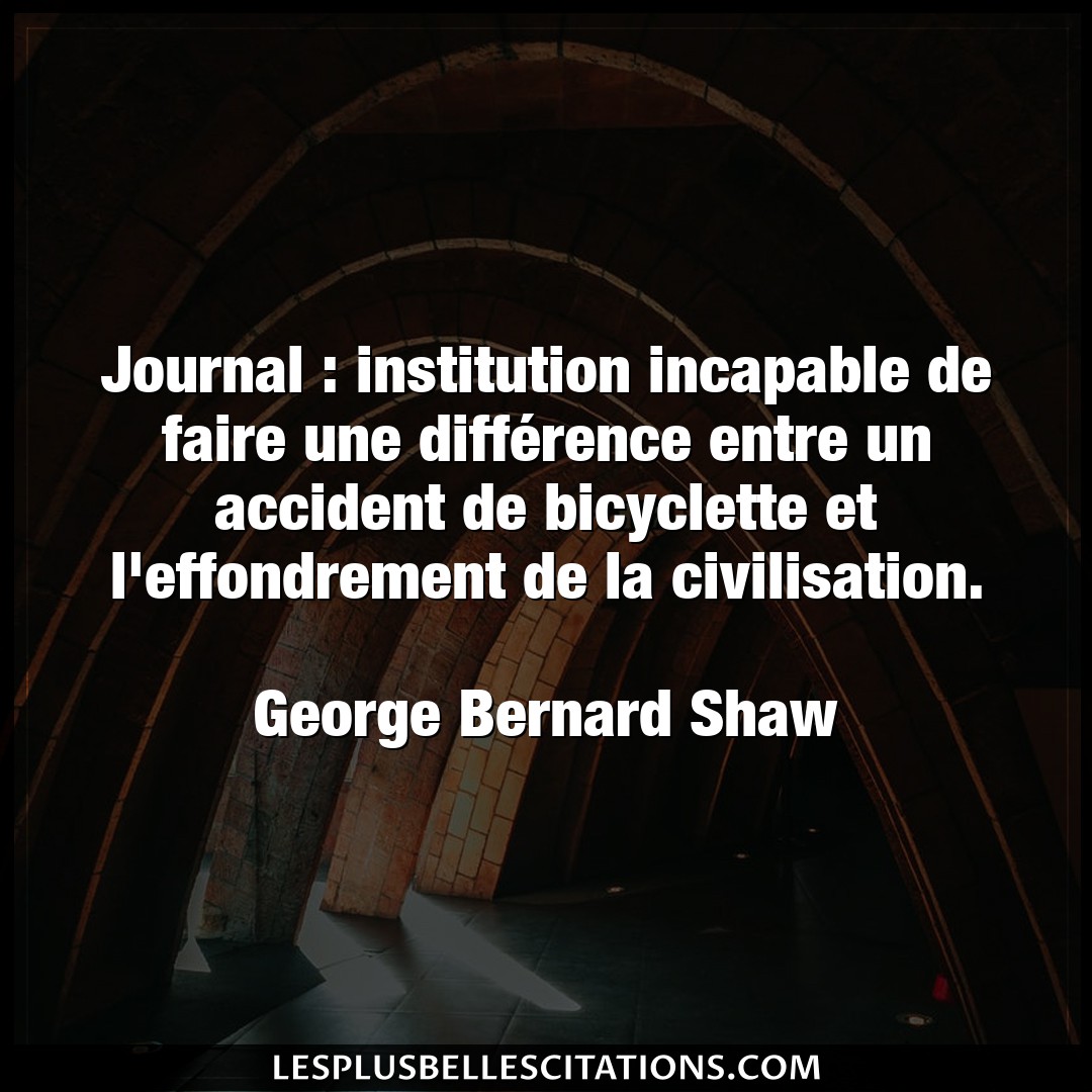 Journal : institution incapable de faire une