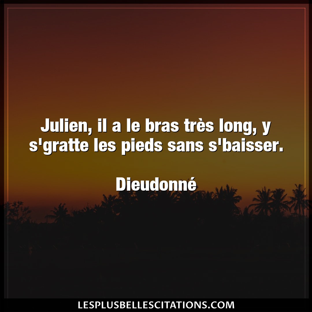 Citation Dieudonne Long Julien Il A Le Bras Tres Long Y S Gratte L