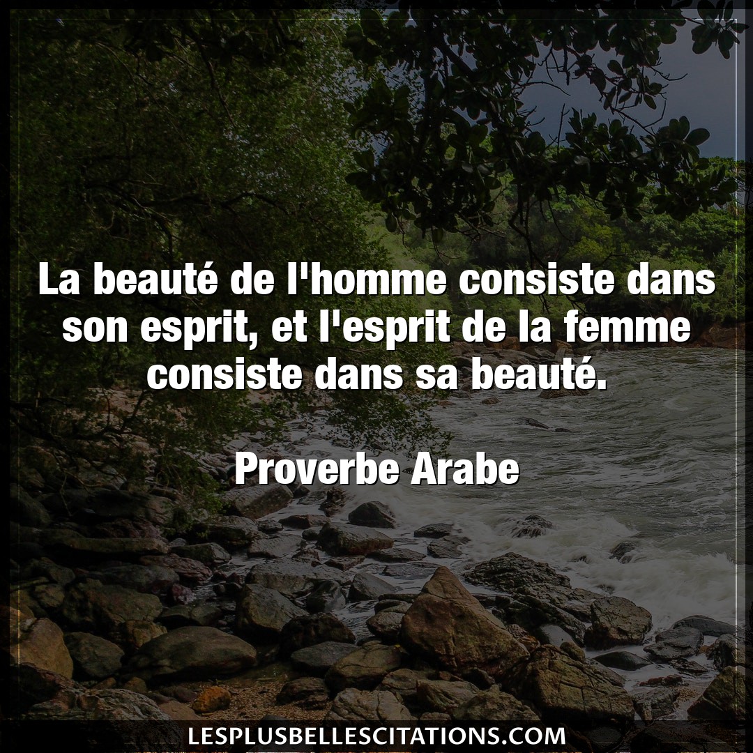 Citation Proverbe Arabe Esprit La Beaute De L Homme Consiste