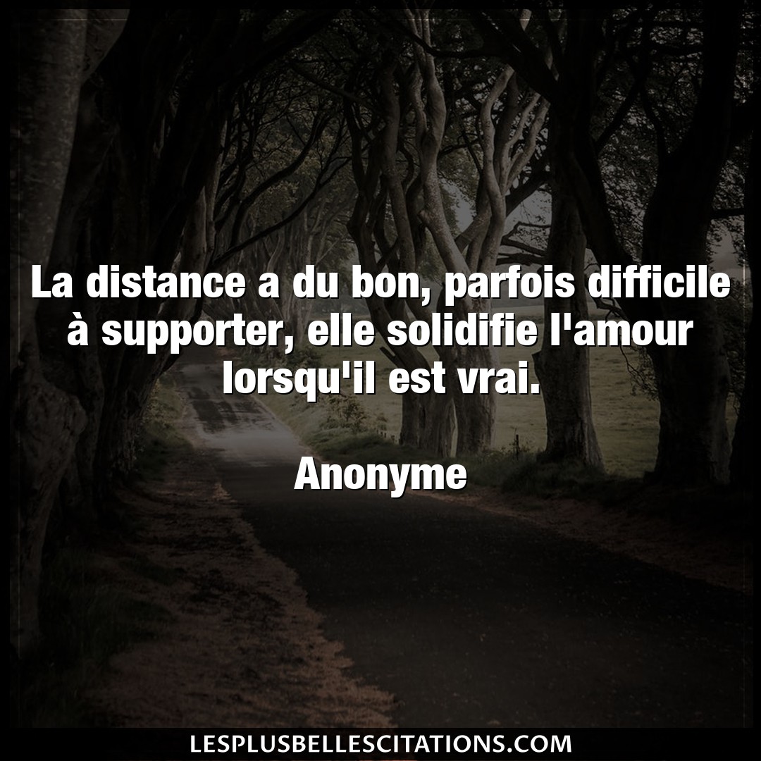 Citation Anonyme Amour La Distance A Du Bon Parfois Difficile A Su