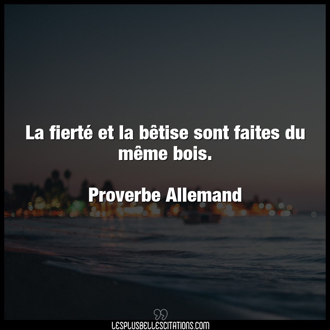 Citation Proverbe Allemand Betise La Fierte Et La Betise Sont