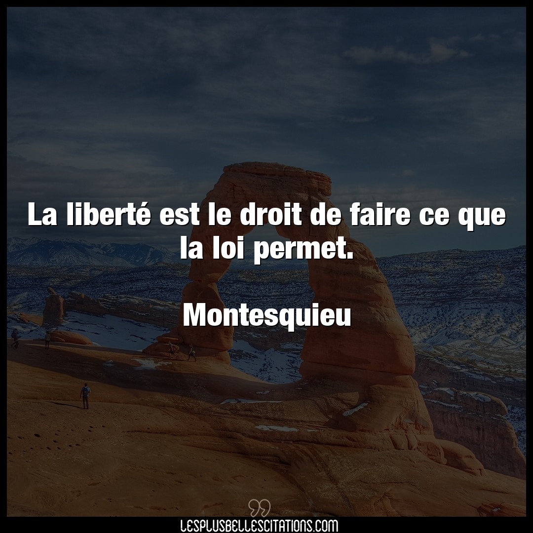 Citation Montesquieu Droit La Liberte Est Le Droit De Faire Ce Que La L