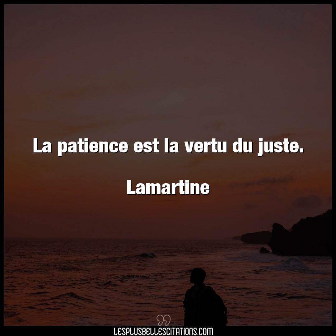 La patience est la vertu du juste.

Lamarti