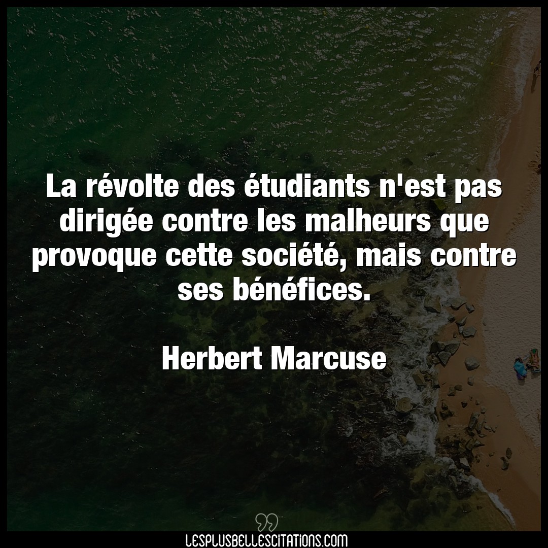 Citation Herbert Marcuse Contre La Revolte Des Etudiants N Est Pas Dirigee