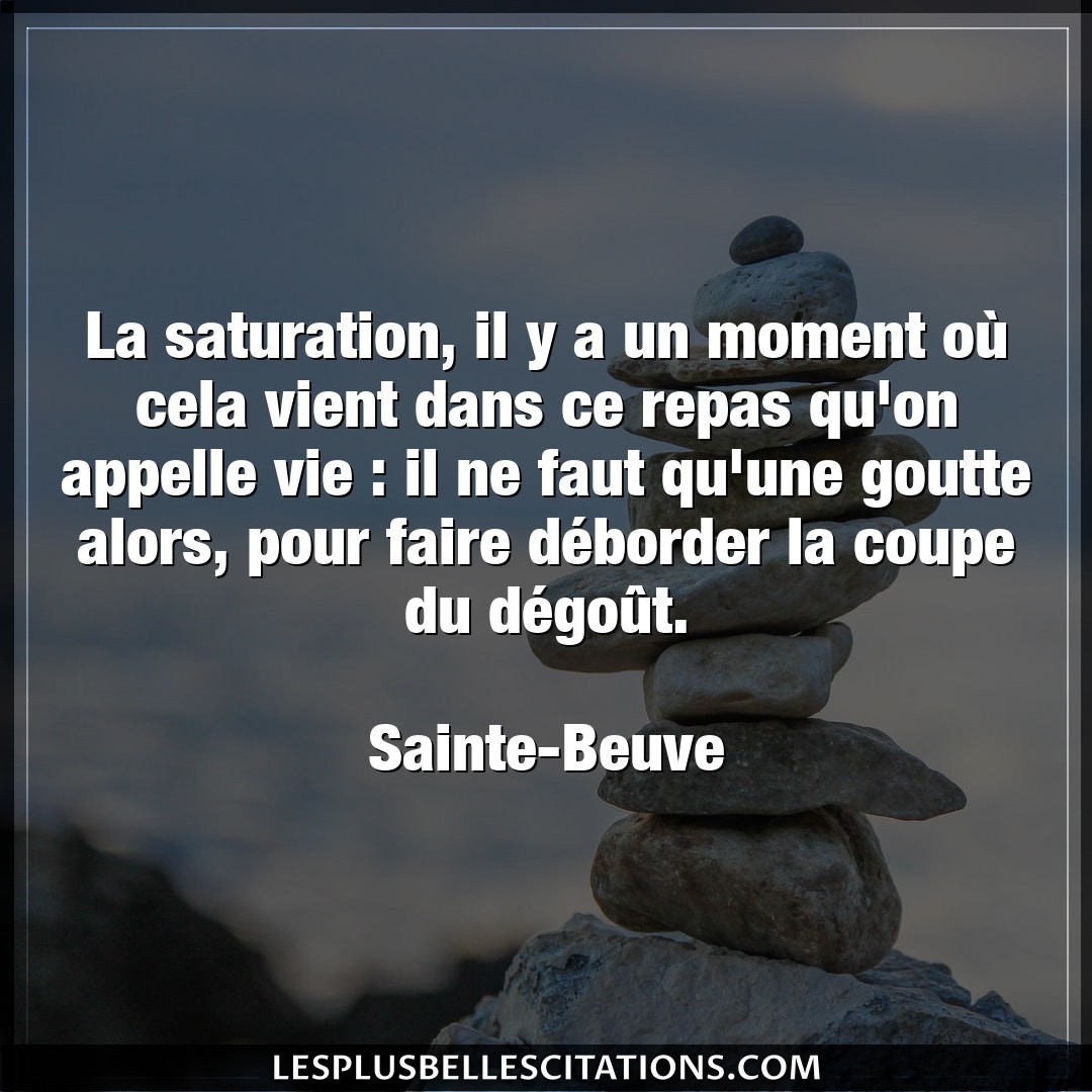 Citation Sainte Beuve Degout La Saturation Il Y A Un Moment Ou Cela Vien