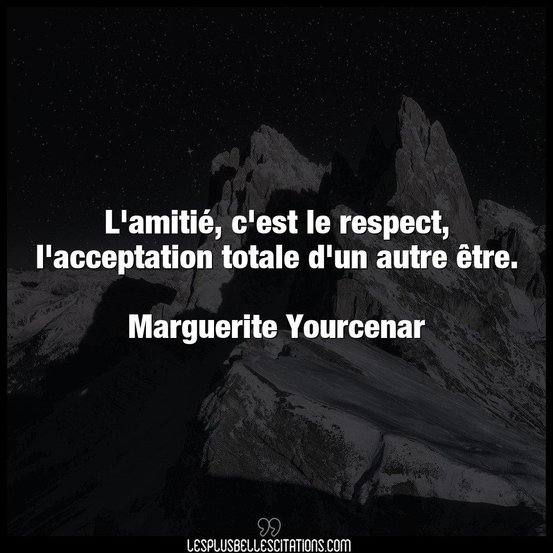 Citation Marguerite Yourcenar Autre L Amitie C Est Le Respect L Acceptation To