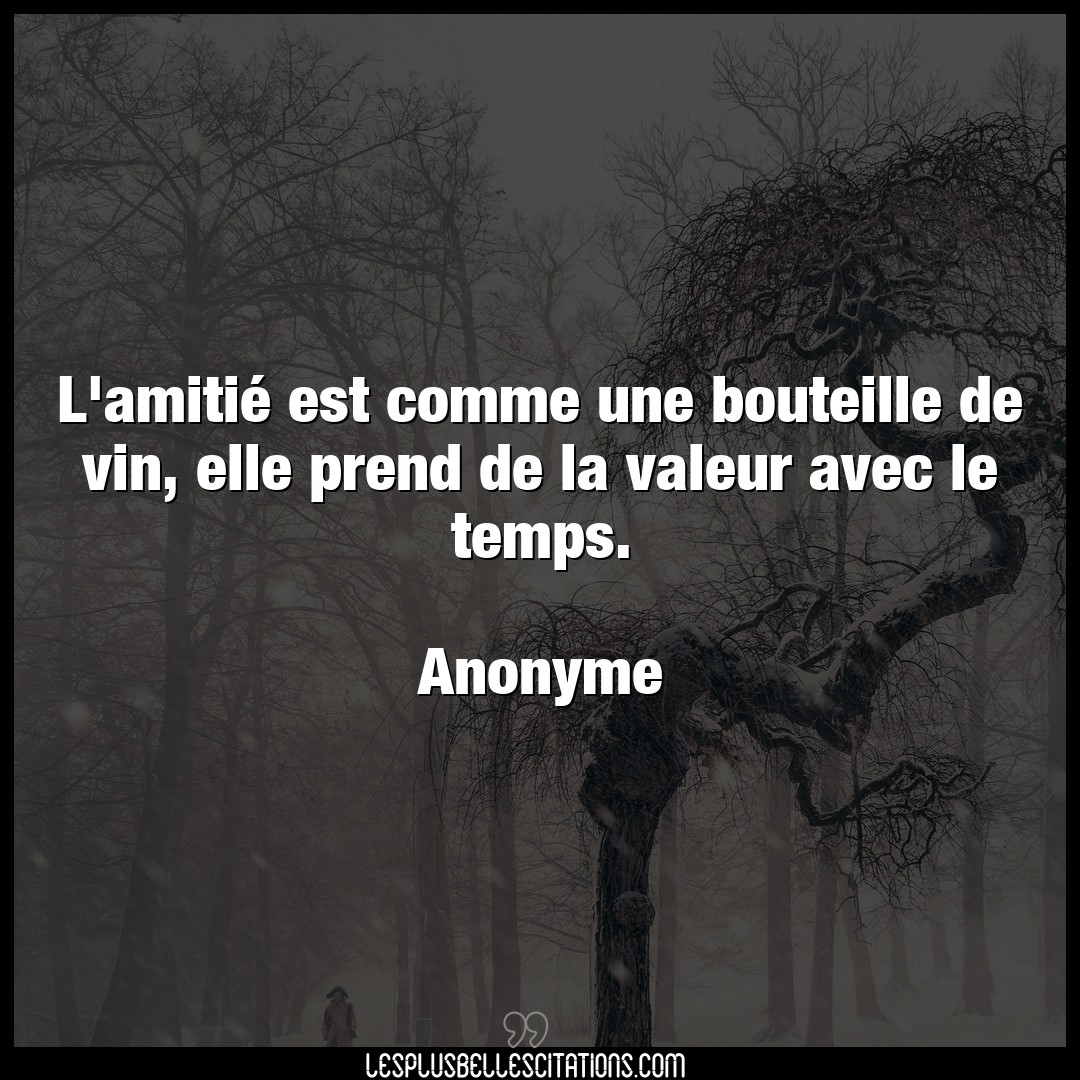 Citation Anonyme Elle L Amitie Est Comme Une Bouteille De Vin Ell