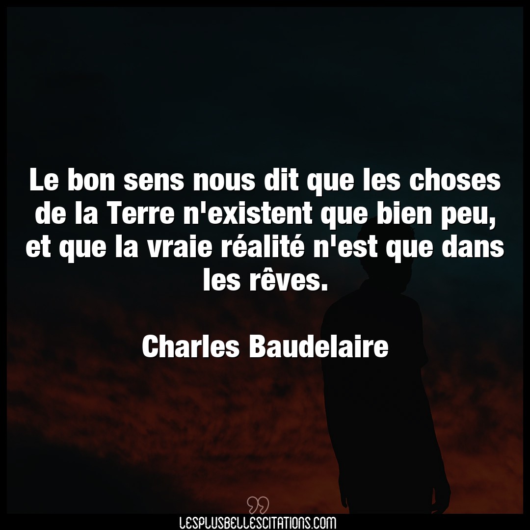 Citation Charles Baudelaire Bien Le Bon Sens Nous Dit Que Les Choses De La Ter