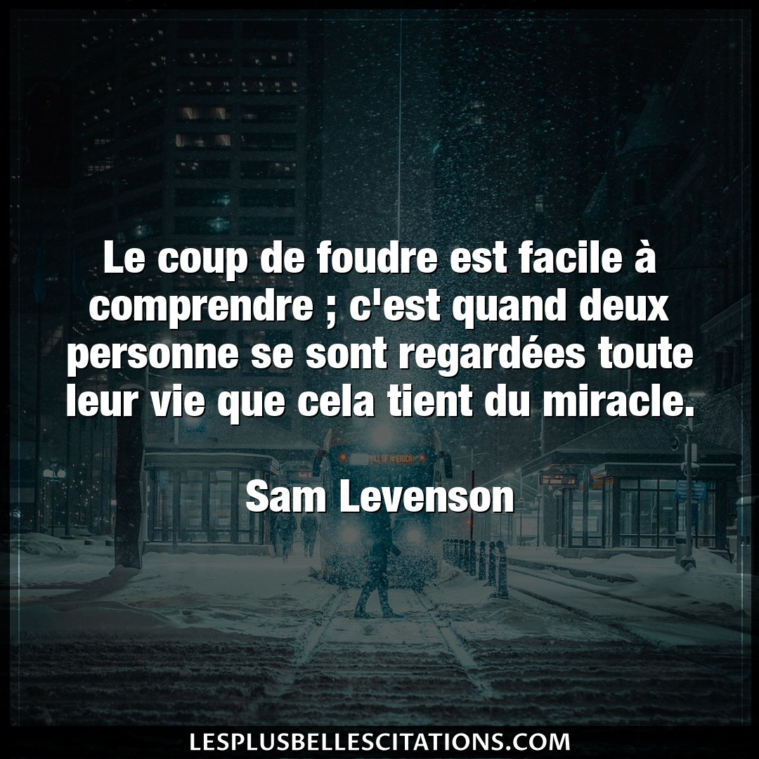 Citation Sam Levenson Comprendre Le Coup De Foudre Est Facile A Comprendre