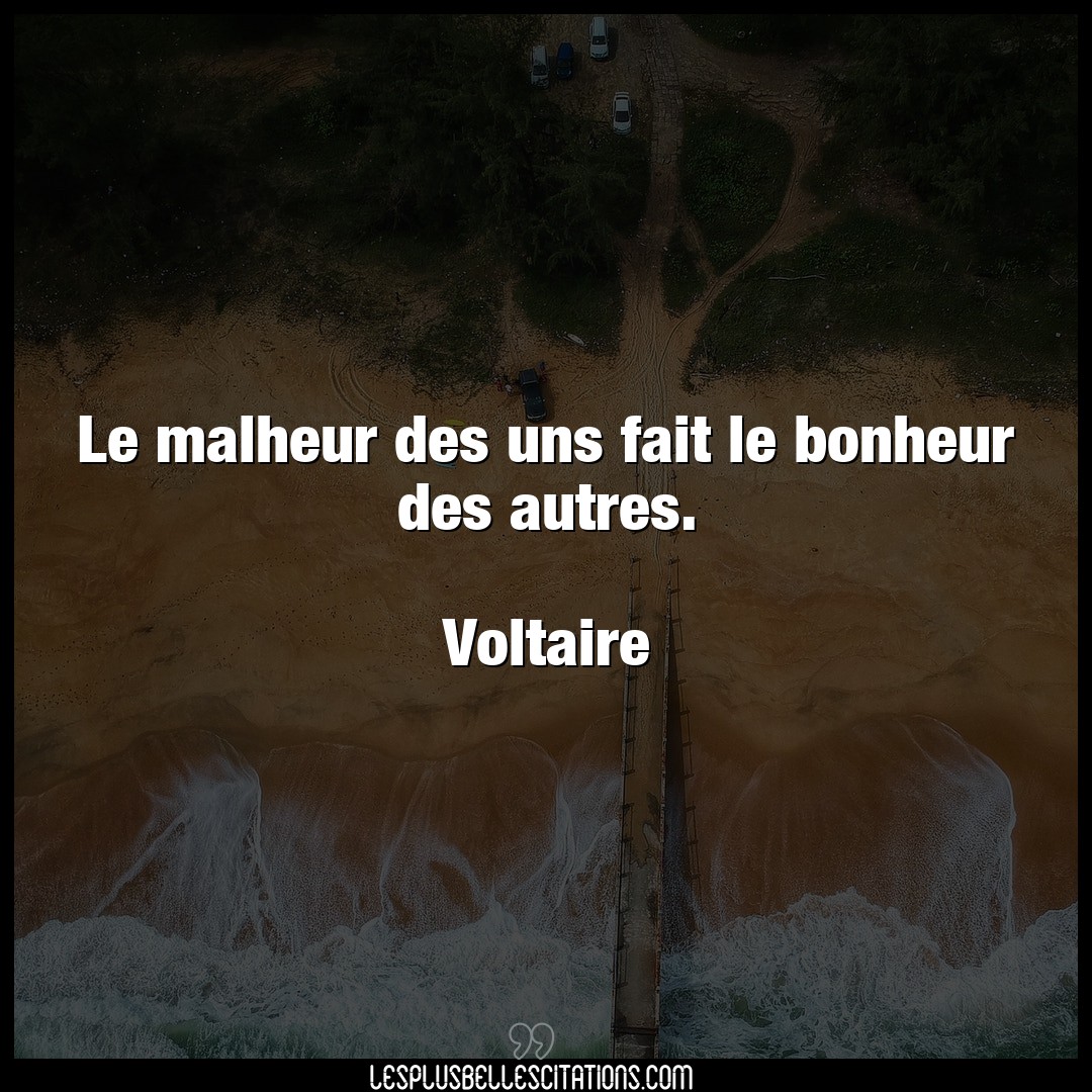 Citation Voltaire Bonheur Le Malheur Des Uns Fait Le Bonheur Des Autres