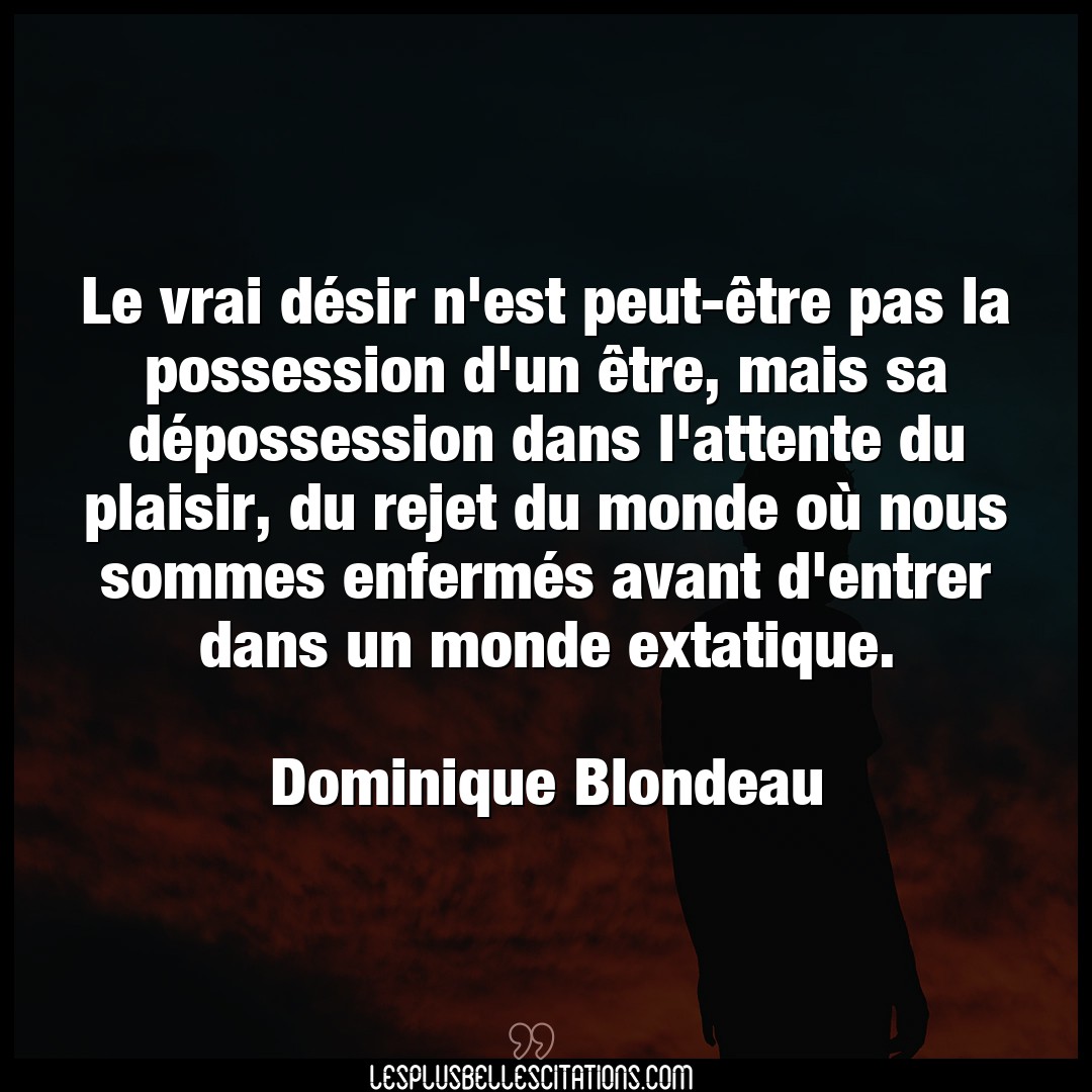 Citation Dominique Blondeau Attente Le Vrai Desir N Est Peut Etre Pas La Posses