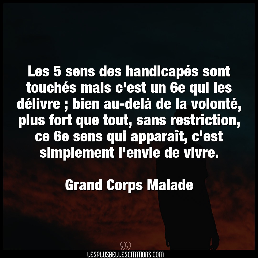 Citation Grand Corps Malade Bien Les 5 Sens Des Handicapes Sont Touches Mais