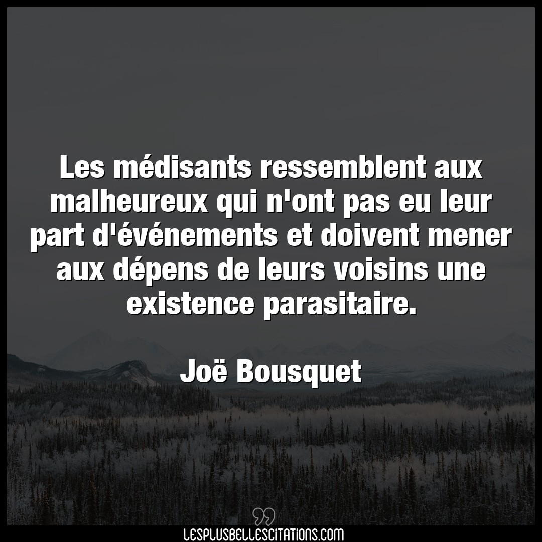 Citation Joe Bousquet Existence Les Medisants Ressemblent Aux Malheureux Qui