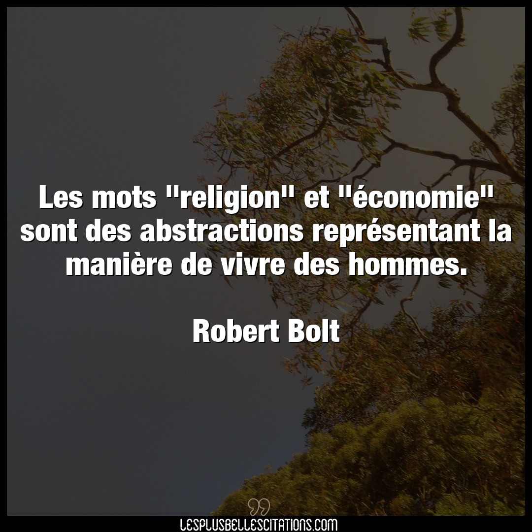 Les mots “religion” et “économie” sont des a