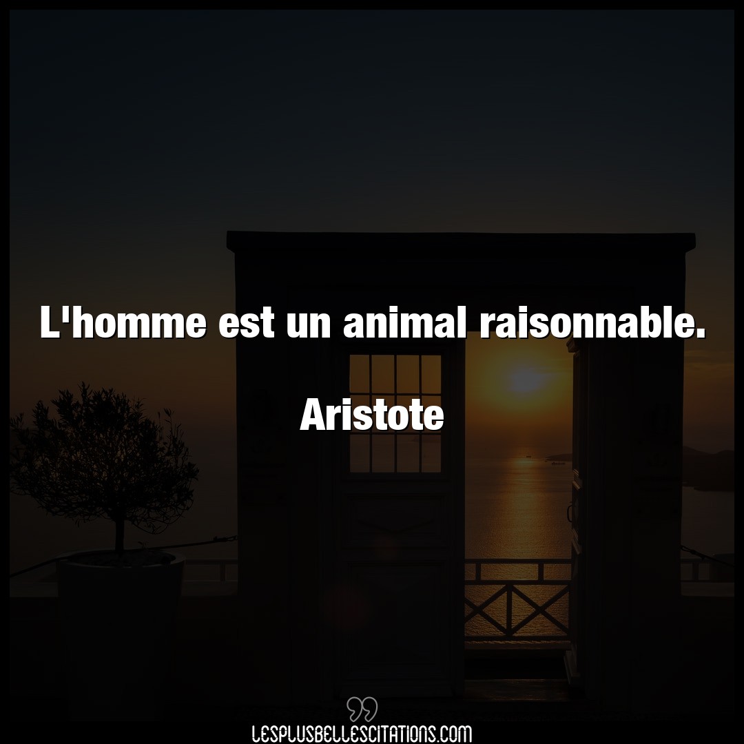L’homme est un animal raisonnable.

Aristot