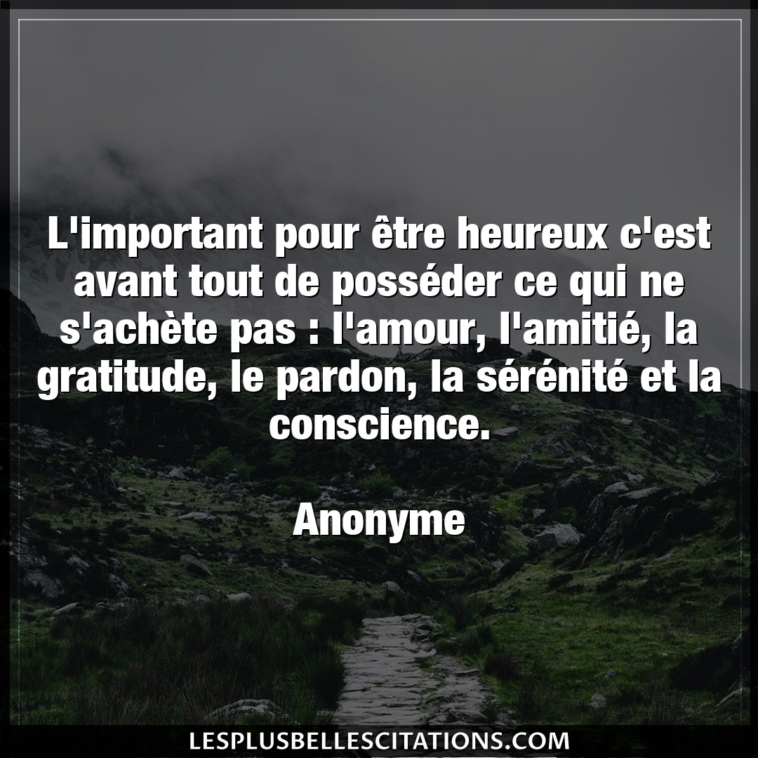Citation Anonyme Amour L Important Pour Etre Heureux C Est Avant To