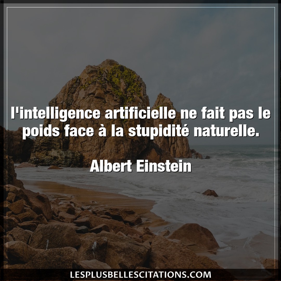 Citation Albert Einstein Fait L Intelligence Artificielle Ne Fait Pas Le Po