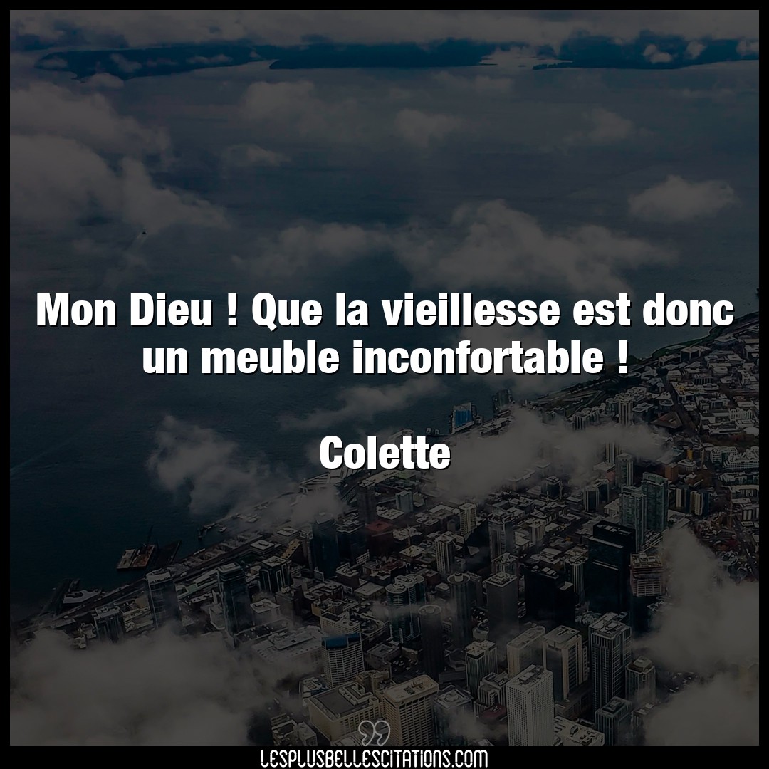 Citation Colette Dieu Mon Dieu Que La Vieillesse Est Donc Un Meub