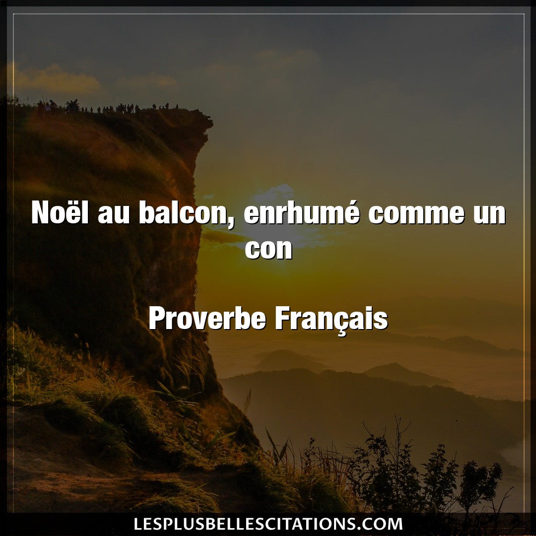 Citation Proverbe Francais Con Noel Au Balcon Enrhume Comm