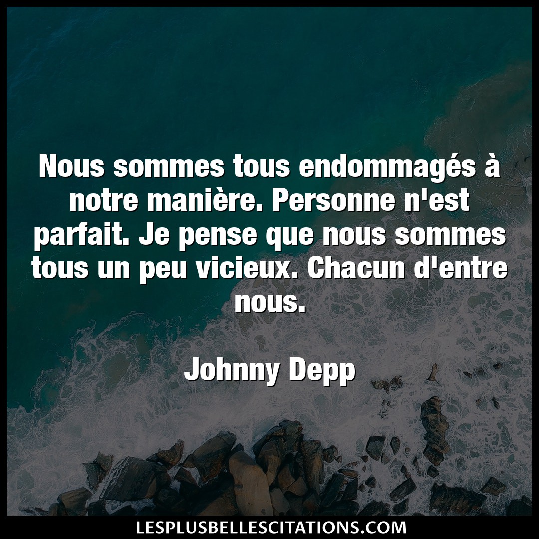 Citation Johnny Depp Maniere Nous Sommes Tous Endommages A Notre Manier