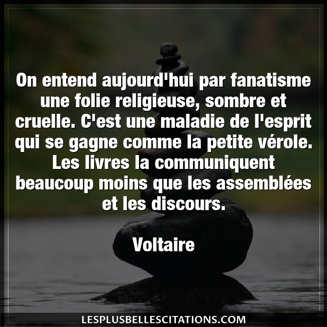 Citation Voltaire Beaucoup On Entend Aujourd Hui Par Fanatisme Une Folie