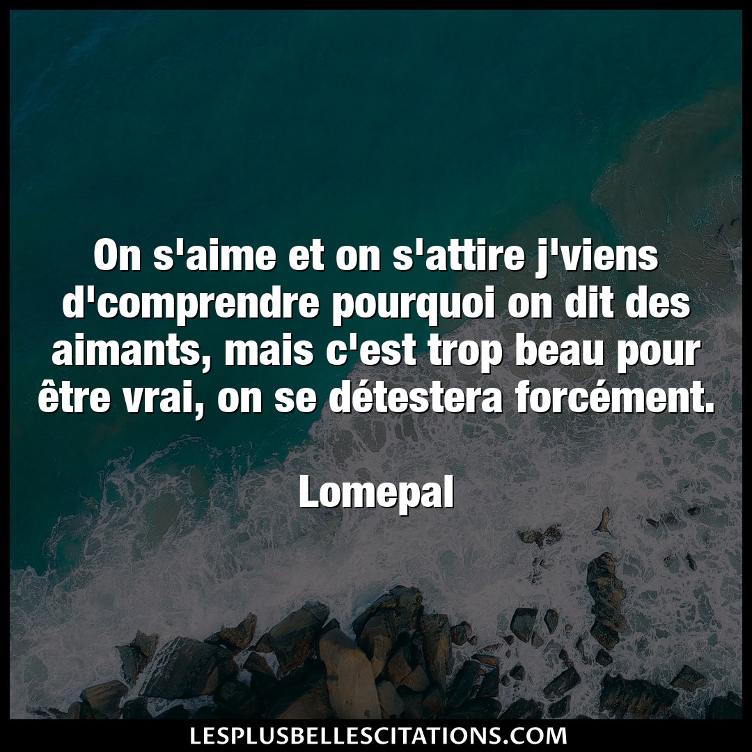 Citation Lomepal Aime On S Aime Et On S Attire J Viens D Comprendre