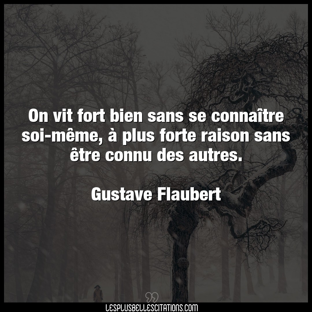 Citation Gustave Flaubert Bien On Vit Fort Bien Sans Se Connaitre Soi Meme