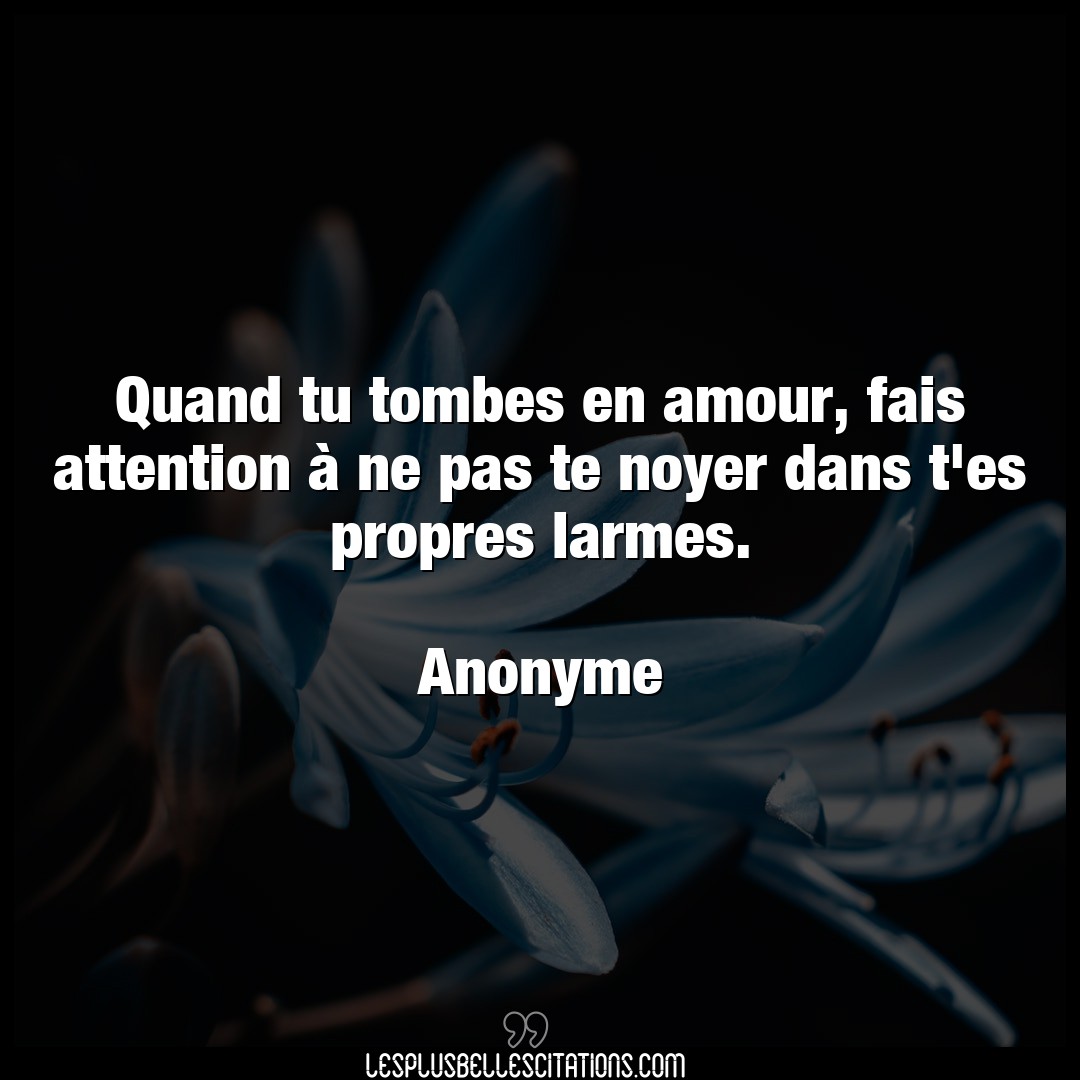 Citation Anonyme Amour Quand Tu Tombes En Amour Fais Attention A N