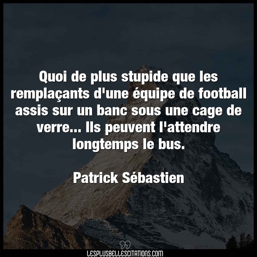 Citation Patrick Sebastien Attendre Quoi De Plus Stupide Que Les Remplacants D U