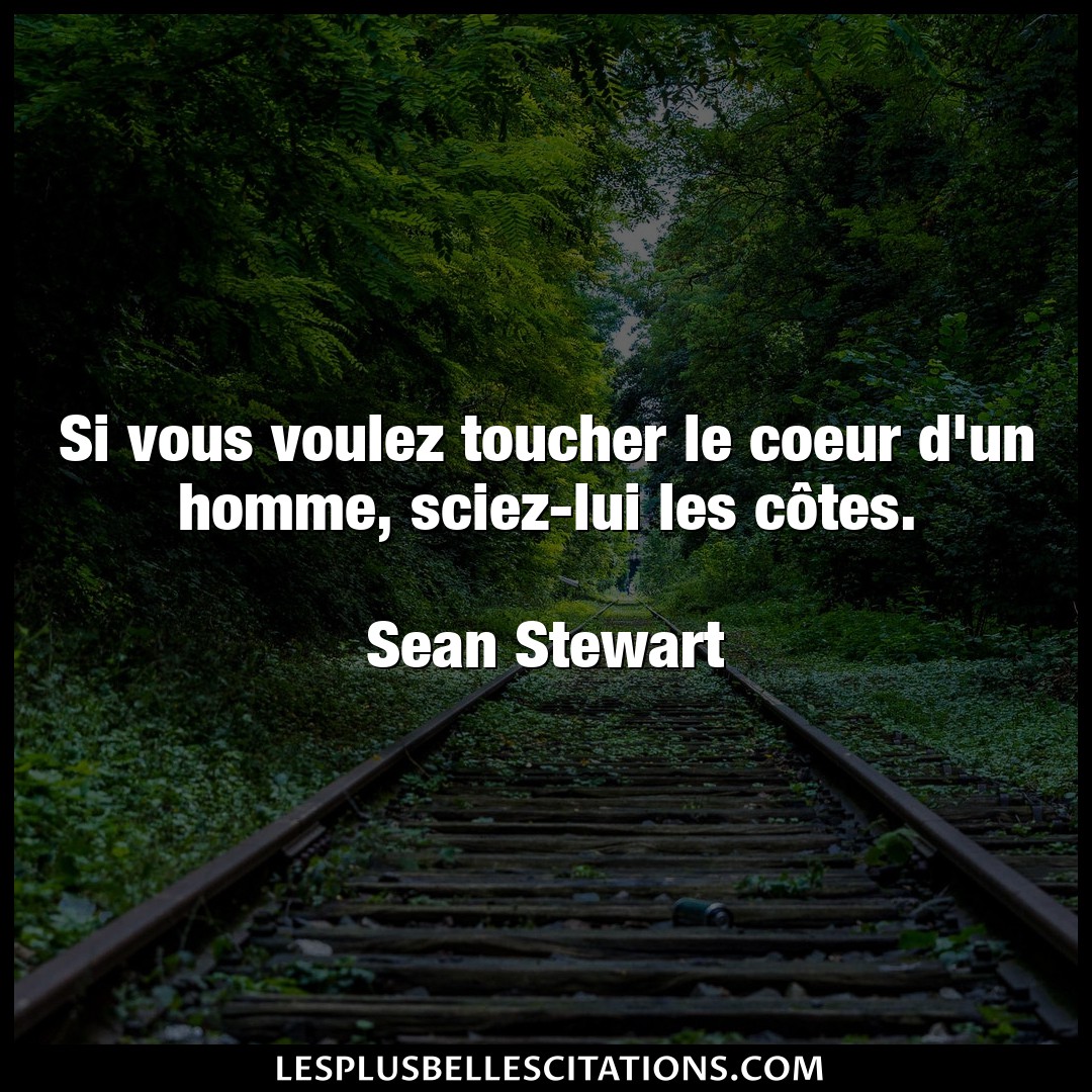 Citation Sean Stewart Coeur Si Vous Voulez Toucher Le Coeur D Un Homme S