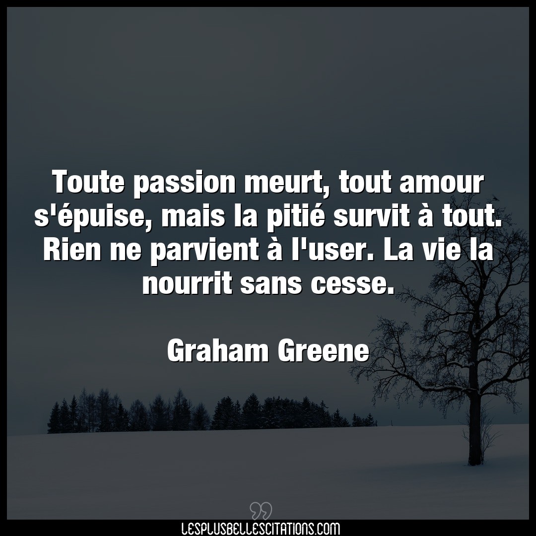 Citation Graham Greene Amour Toute Passion Meurt Tout Amour S Epuise Ma
