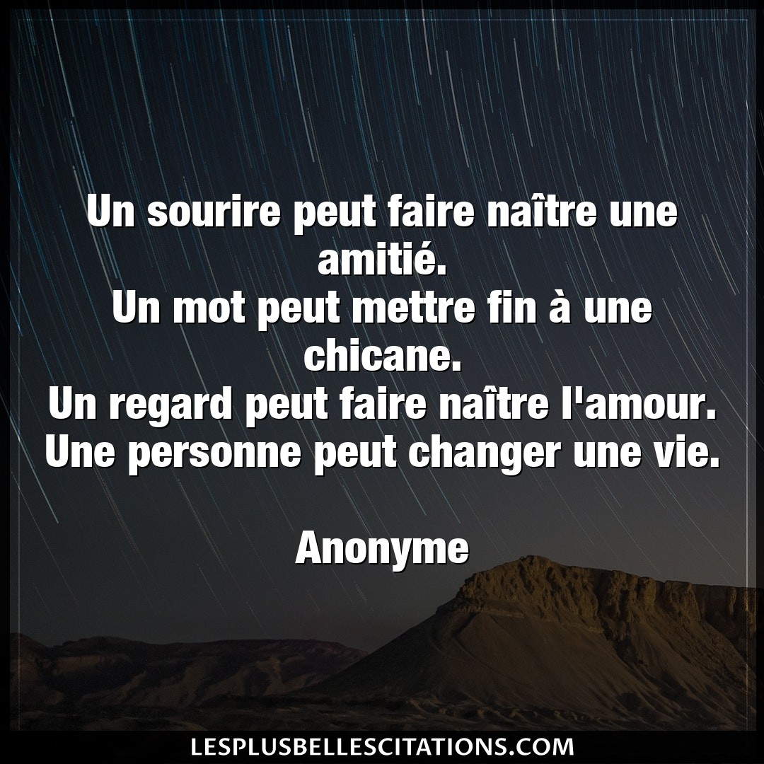 Citation Anonyme Amour Un Sourire Peut Faire Naitre Une Amitie U