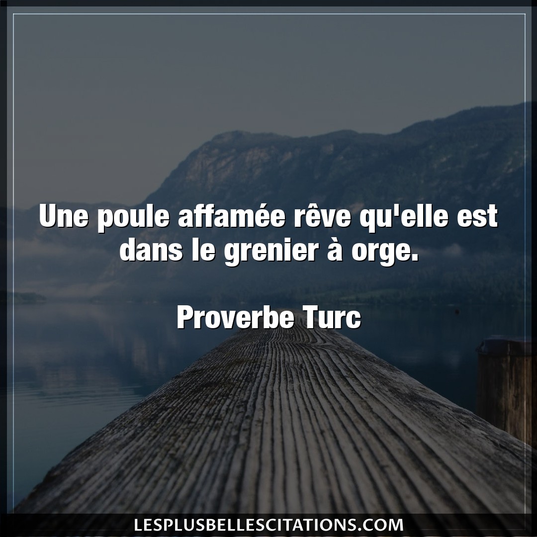 Citation Proverbe Turc Elle Une Poule Affamee Reve Qu El