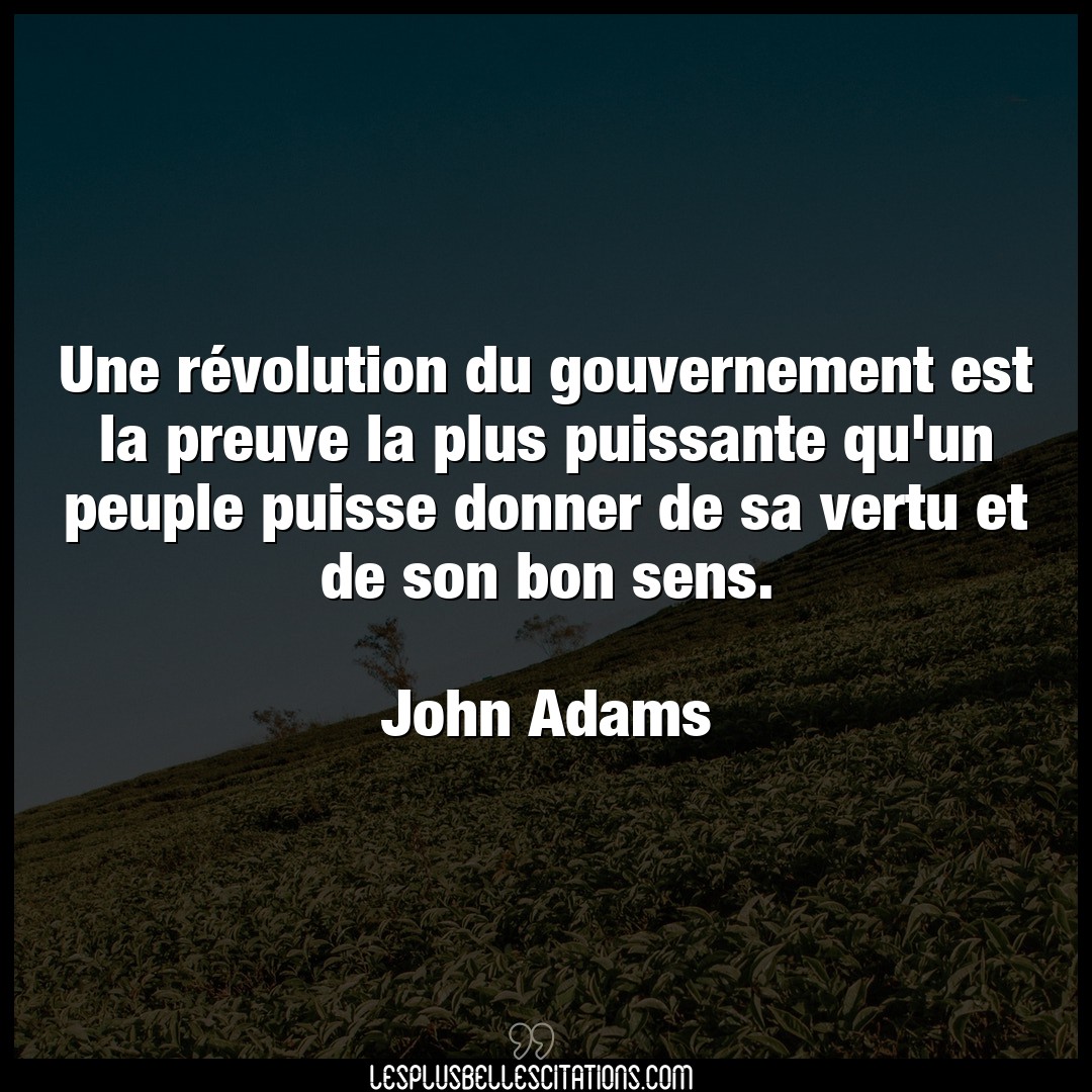 Une révolution du gouvernement est la preuve