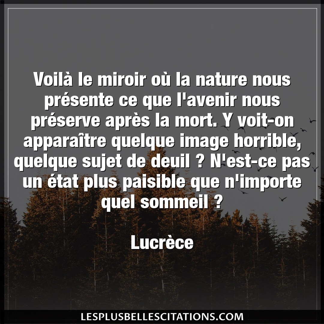 Citation Lucrece Avenir Voila Le Miroir Ou La Nature Nous Presente